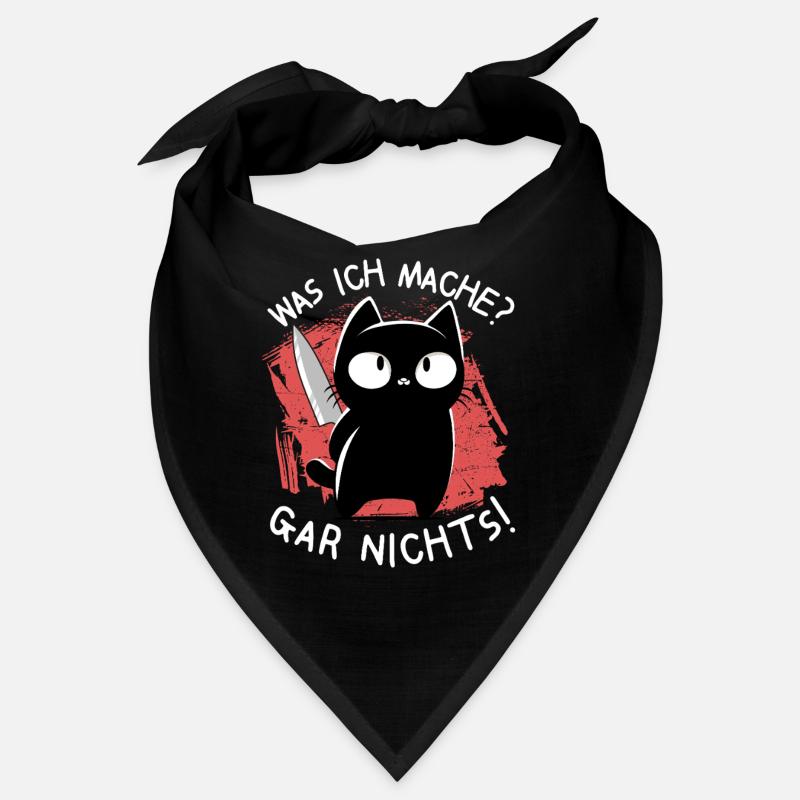 Ich? Niemals – Süße schwarze Katze mit Messer Bandana