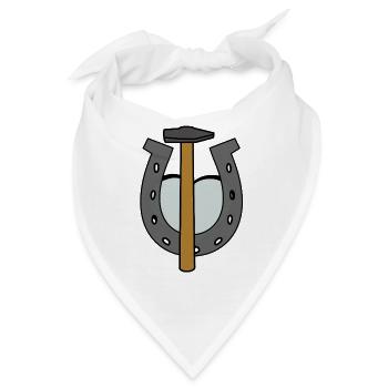Huf Pferd Hufschmied Hufeisen Schmied - Bandana - Weiß - Vorne