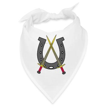 Mittelalter Ritter Schwerter Hufeisen - Bandana - Weiß - Vorne