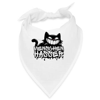 Menschenhasser Katze – Für alle, die ehrlich sind - Bandana - Weiß - Vorne