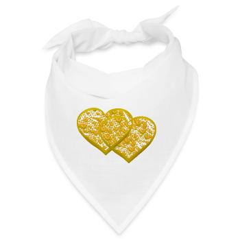 Herz Herzen Partner Partnerschaft Valentin - Bandana - Weiß - Vorne