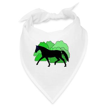 Pferd Pferde Rappe - Bandana - Weiß - Vorne