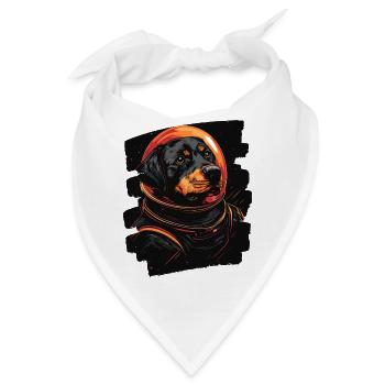 Rottweiler Astronaut - Bandana - Weiß - Vorne