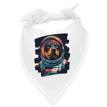 Rottweiler Astronaut - Bandana - Weiß - Vorne
