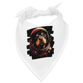 Rottweiler Astronaut - Bandana - Weiß - Vorne