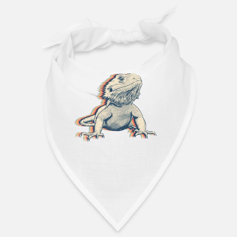 Bartagame Eidechse Retro Line Art Bandana