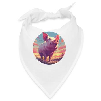 Schweine Schwein - Bandana - Weiß - Vorne