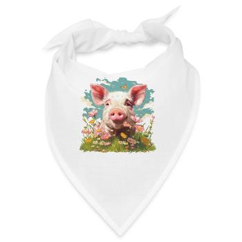 Schweine Schwein - Bandana - Weiß - Vorne