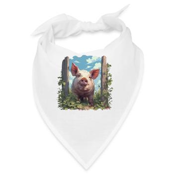 Schweine Schwein - Bandana - Weiß - Vorne