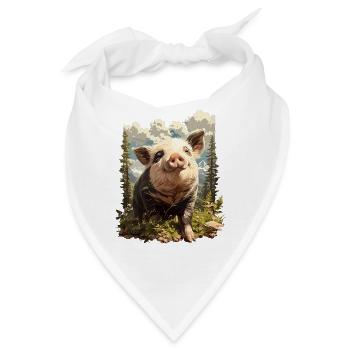 Schweine Schwein - Bandana - Weiß - Vorne
