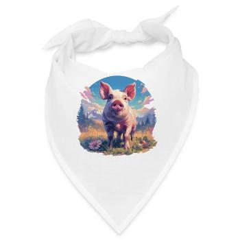 Schweine Schwein - Bandana - Weiß - Vorne