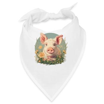Schweine Schwein - Bandana - Weiß - Vorne