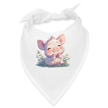 Schweine Schwein - Bandana - Weiß - Vorne