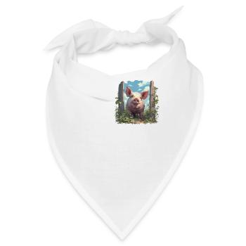 Schweine Schwein - Bandana - Weiß - Vorne