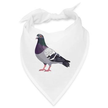Tauben Taube - Bandana - Weiß - Vorne