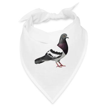 Tauben Taube - Bandana - Weiß - Vorne