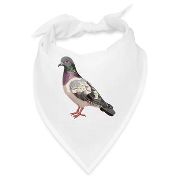 Tauben Taube - Bandana - Weiß - Vorne