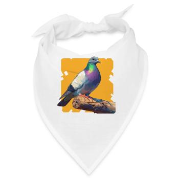 Tauben Taube - Bandana - Weiß - Vorne