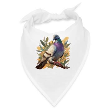Tauben Taube - Bandana - Weiß - Vorne