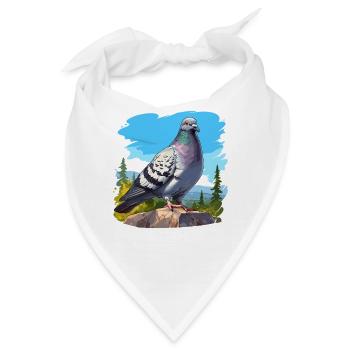 Tauben Taube - Bandana - Weiß - Vorne