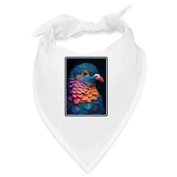 Tauben Taube - Bandana - Weiß - Vorne