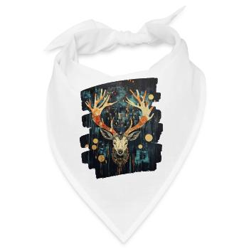 Hirsch mit Geweih - Bandana - Weiß - Vorne