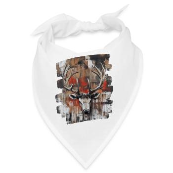 Hirsch mit Geweih - Bandana - Weiß - Vorne