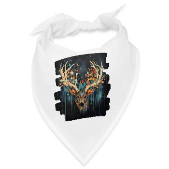 Hirsch mit Geweih - Bandana - Weiß - Vorne