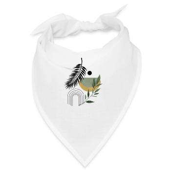 Boho Abstrakte botanische Harmonie - Bandana - Weiß - Vorne