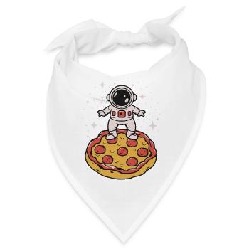Astronaut Pizza Slice Planet Fast Food Astronomie - Bandana - Weiß - Vorne