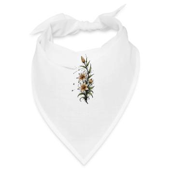 Lilienblüte mit Sternen - Bandana - Weiß - Vorne
