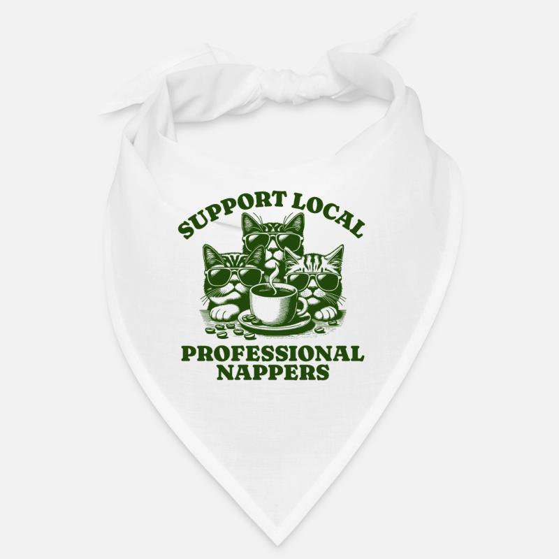 Support Local Professional Nappers Funny Cat Bandana