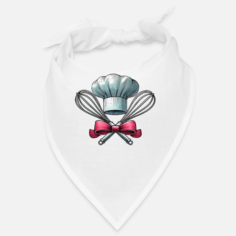 Coquette Bow Baking Chef Hat Whisk Bandana