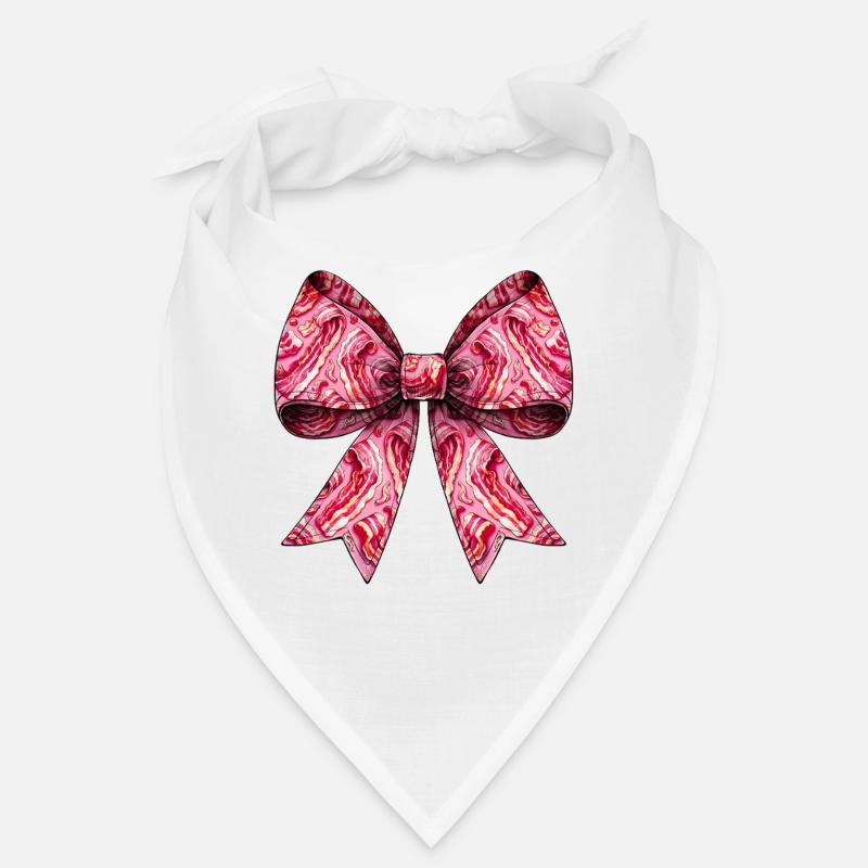 Coquette Bow Bacon Strips Pattern Bandana