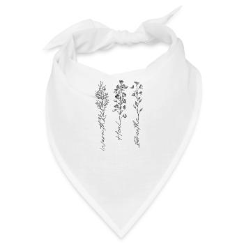 Warmes Heilen Florale Strichkunst - Bandana - Weiß - Vorne
