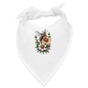 Honigbiene Blumige Harmonie - Bandana - Weiß - Vorne