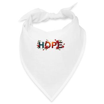 Blumenhoffnung Wortkunst - Bandana - Weiß - Vorne