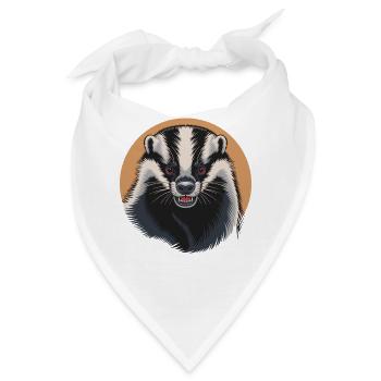 Wütender Dachs Wild Honig Tier Furchtlos Heftig - Bandana - Weiß - Vorne