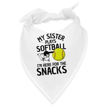Lustiger Softball Spruch Geschwister - Bandana - Weiß - Vorne