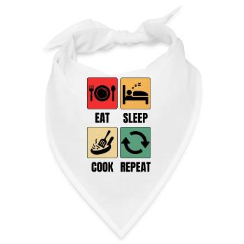 Lustiger Koch Spruch Küchenmotiv - Bandana - Weiß - Vorne