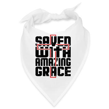 Saved with amazing grace - Bandana - Weiß - Vorne