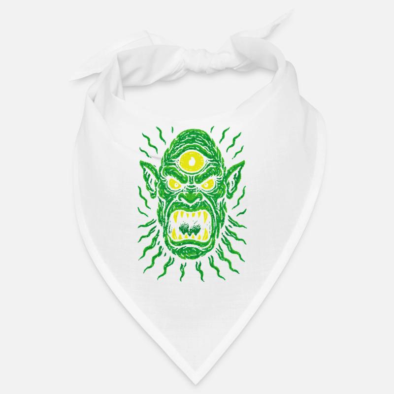 Three-Eyed Neon Orc Cyclops with Monster Eyes Bandana