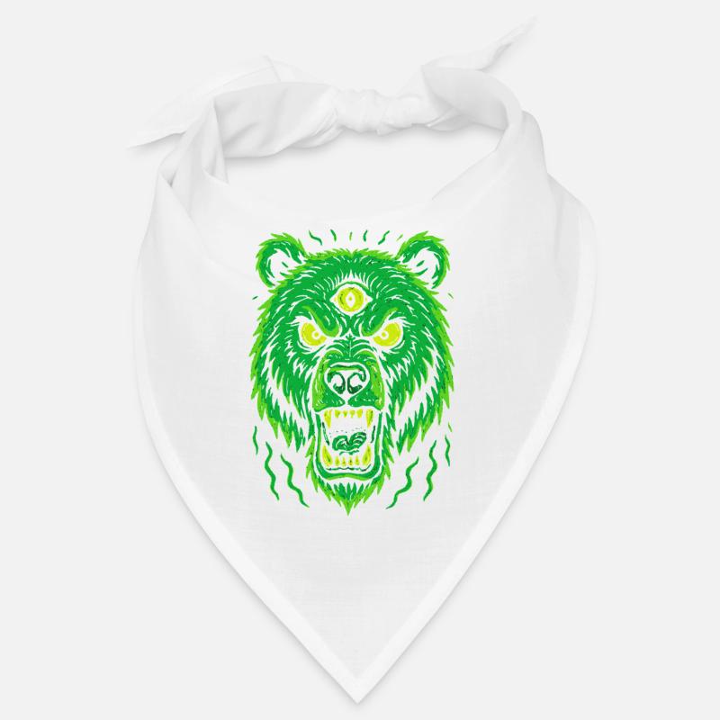 Wild bear with third eye neon style Bandana