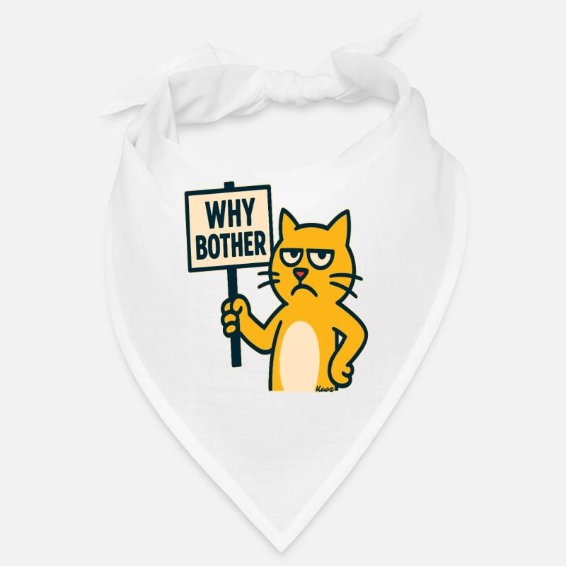 chat de dessin animé agacé : pourquoi s’embêter Bandana