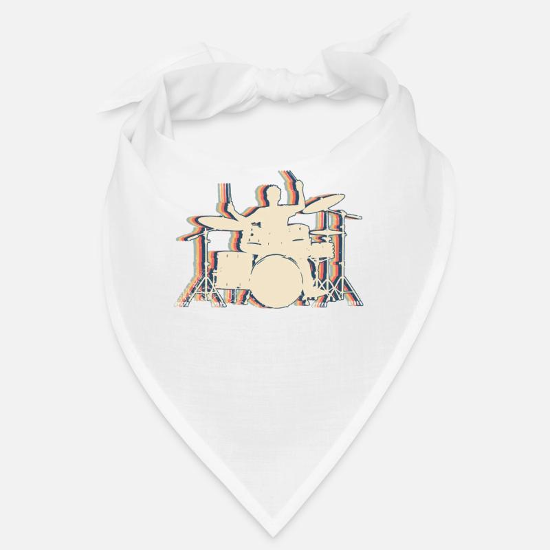 Drummer Drum Retro Line Art Bandana