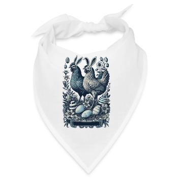 Ostern Retro Hühner Osterhasen Huhn Ästhetik - Bandana - Weiß - Vorne