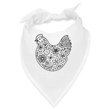 Ostern Hühnerliebhaber Florale Cottagecore - Bandana - Weiß - Vorne
