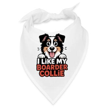 I like my Boarder Collie Hundeliebe - Bandana - Weiß - Vorne