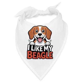 I like my Beagle Hundeliebe - Bandana - Weiß - Vorne
