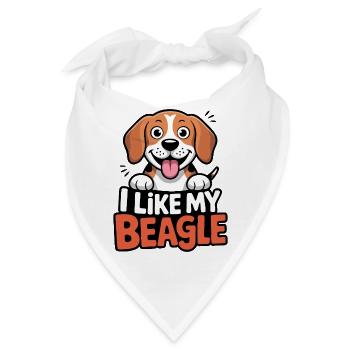 I like my Beagle Hundeliebe - Bandana - Weiß - Vorne
